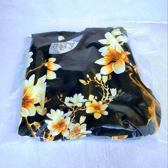 HANDMADE PLEATED WAIST FLORAL GRAPHICS PRAIRIE DRESS NO TAGS OR SIZE - Picture 4 of 4